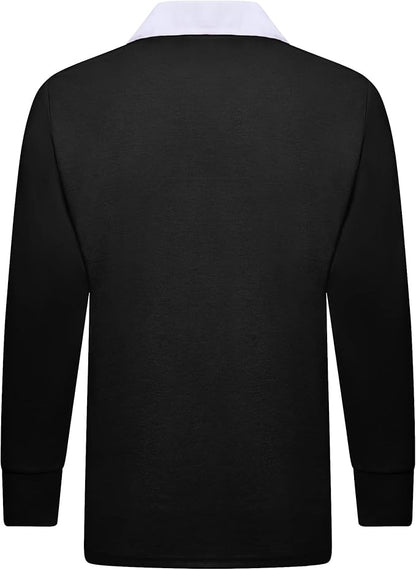 Men's Plain Rugby Long Sleeve Sports Jersey | S to 5XL | Multicolored