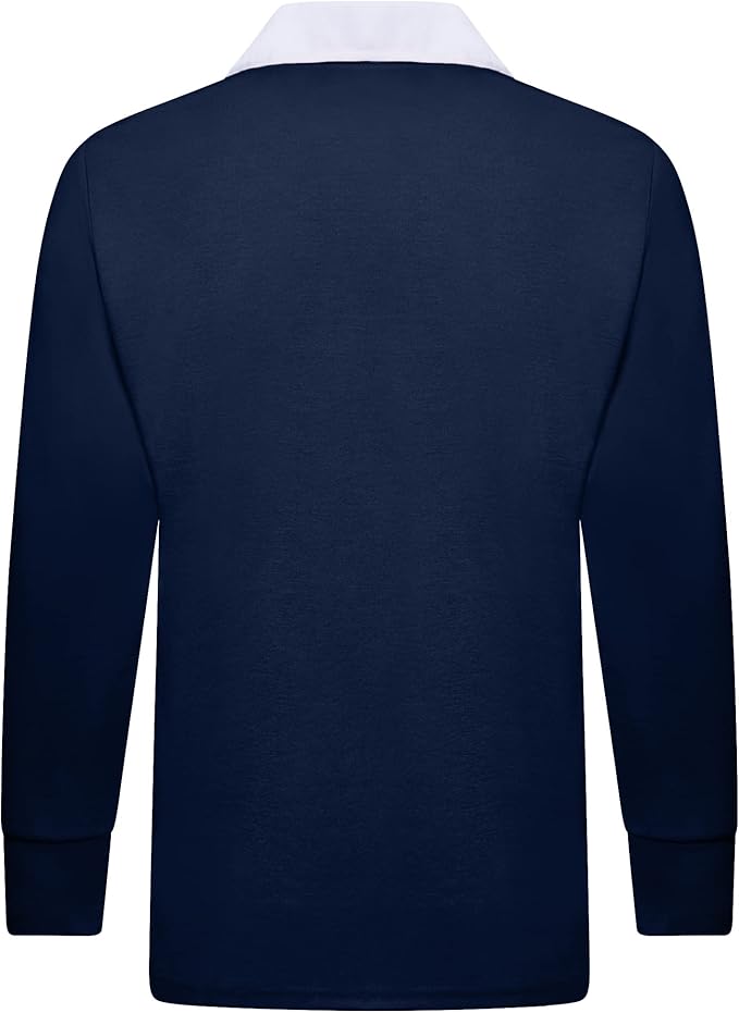 Men's Plain Rugby Long Sleeve Sports Jersey | S to 5XL | Multicolored