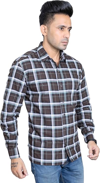 Men's Plaid Long Sleeve Button Down Casual Checked Outdoor Shirt  | S to XXL | Multicolor