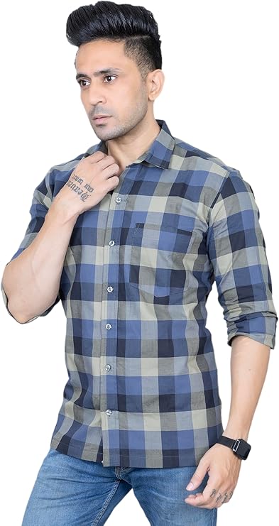 Men's Plaid Long Sleeve Button Down Casual Checked Outdoor Shirt  | S to XXL | Multicolor