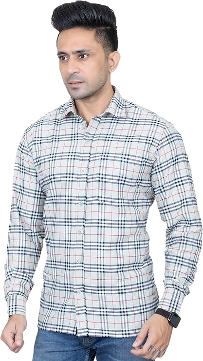 Men's Plaid Long Sleeve Button Down Casual Checked Outdoor Shirt  | S to XXL | Multicolor