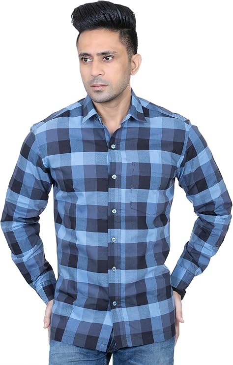 Men's Plaid Long Sleeve Button Down Casual Checked Outdoor Shirt  | S to XXL | Multicolor