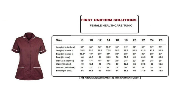 female_healthcare_tunic_size_chart