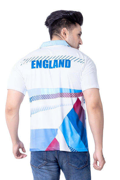 Men's England Cricket World Cup Fan Jersey | Short Sleeve Polo T-Shirt | S to XXL