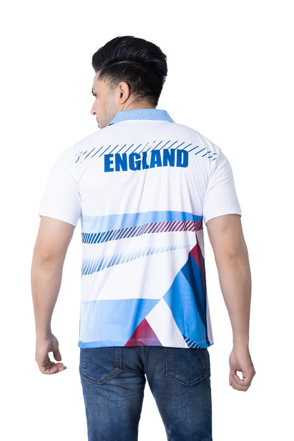 Men's England Cricket World Cup Fan Jersey | Short Sleeve Polo T-Shirt | S to XXL