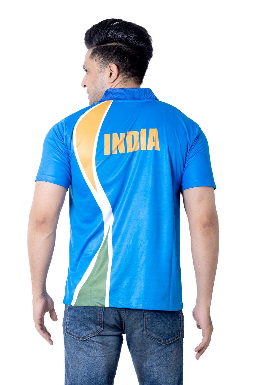 Men's India Cricket World Cup Fan Jersey | Short Sleeve Polo T-Shirt |  S to XXL