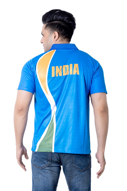 Men's India Cricket World Cup Fan Jersey | Short Sleeve Polo T-Shirt |  S to XXL