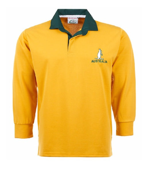 Men's Australia Rugby Long Sleeve Jersey Embroidered Logo